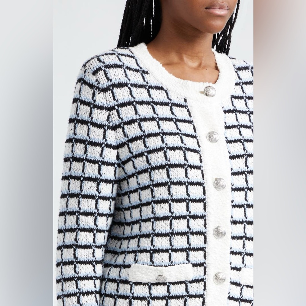 $648 VERONICA BEARD
Lavigne Tweed Knit Jacket size M - Picture 4 of 11